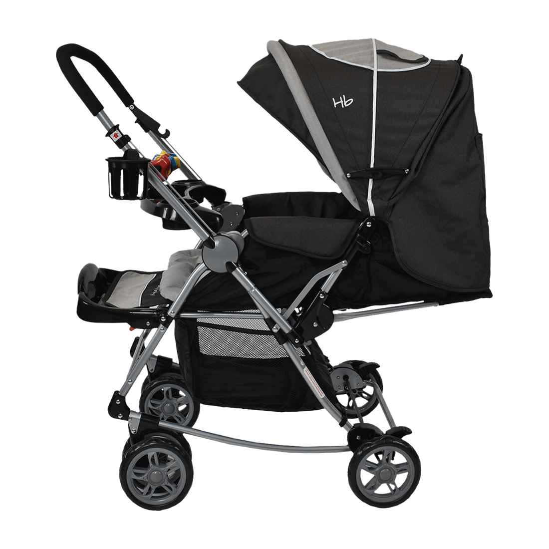 Coche Mecedora para Bebé Reversible Logan Gris - Happy Baby
