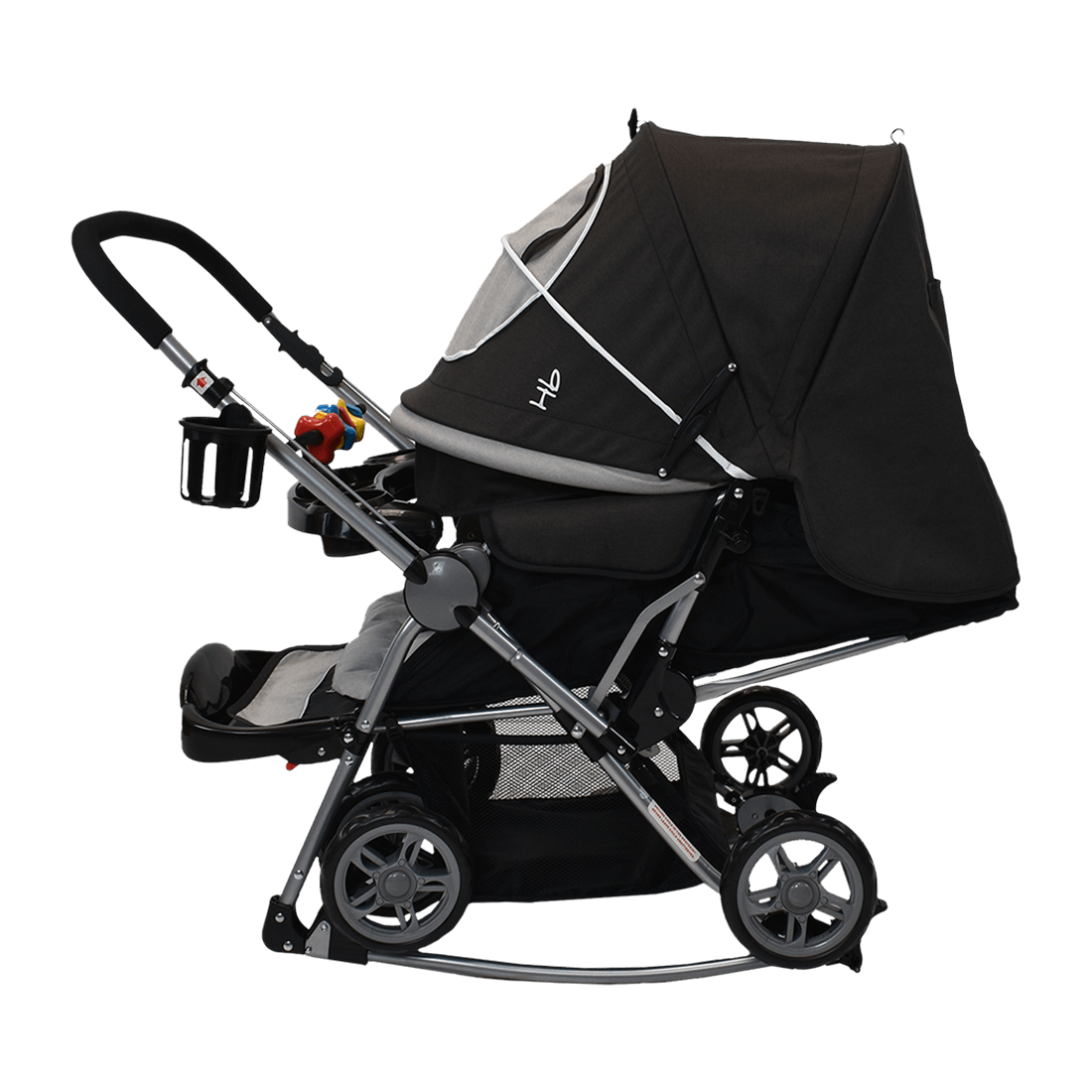 Coche Mecedora para Bebé Reversible Logan Gris - Happy Baby