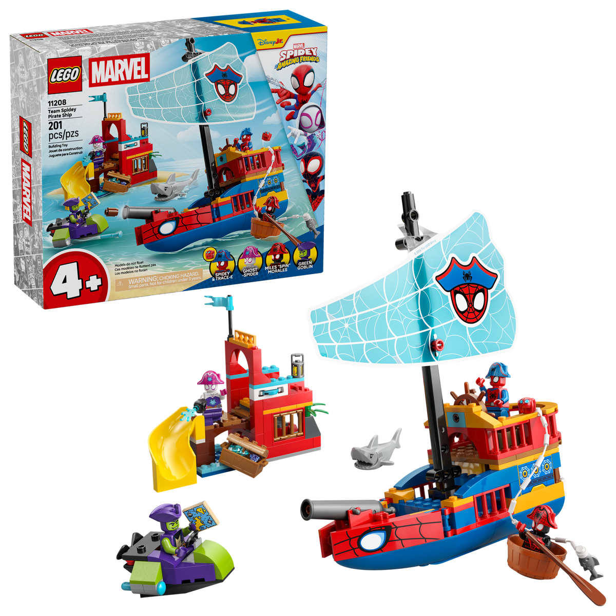 LEGO Marvel Spidey Barco Pirata del Equipo Spidey 11208