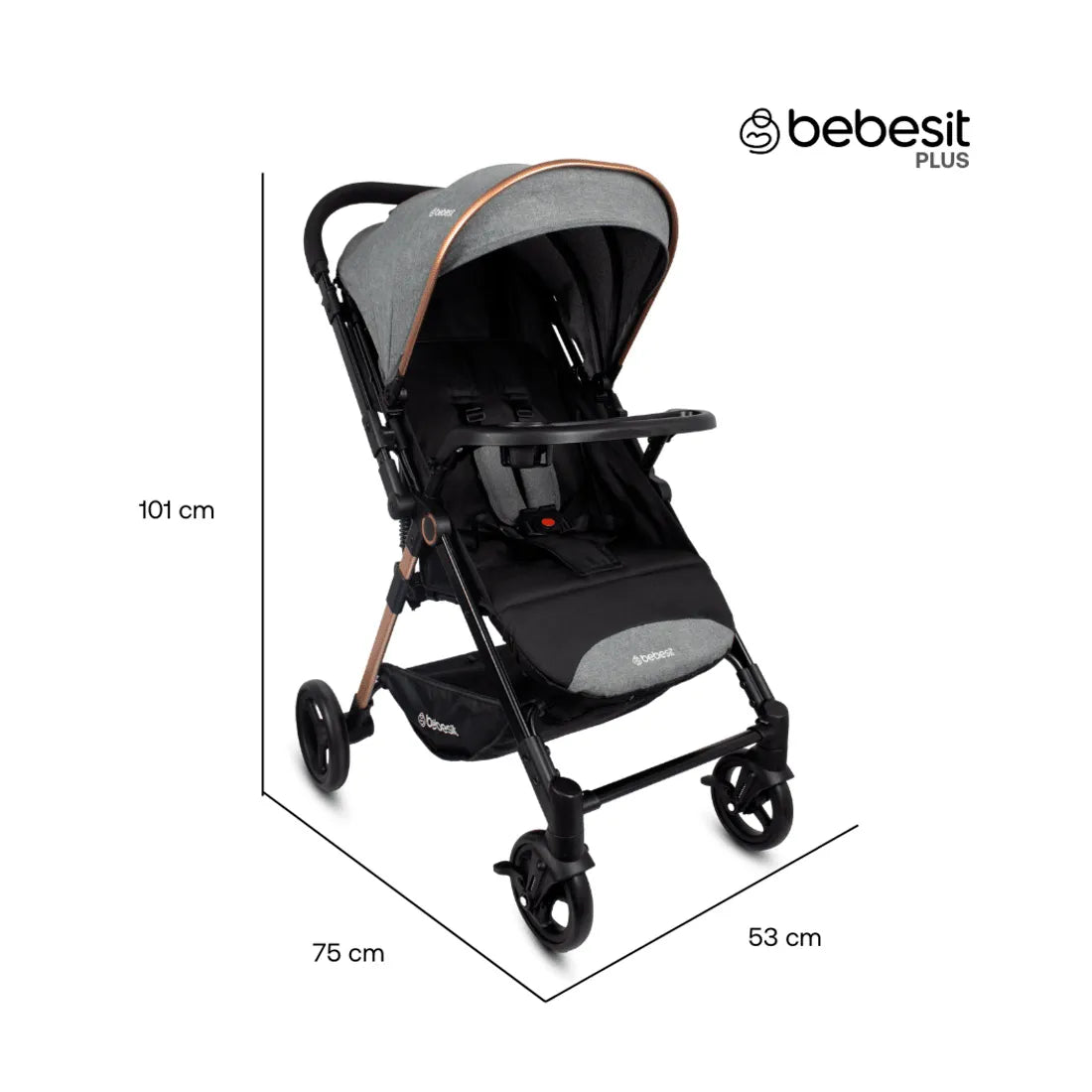 Coche para Bebé Reversible City Gris - Bebesit