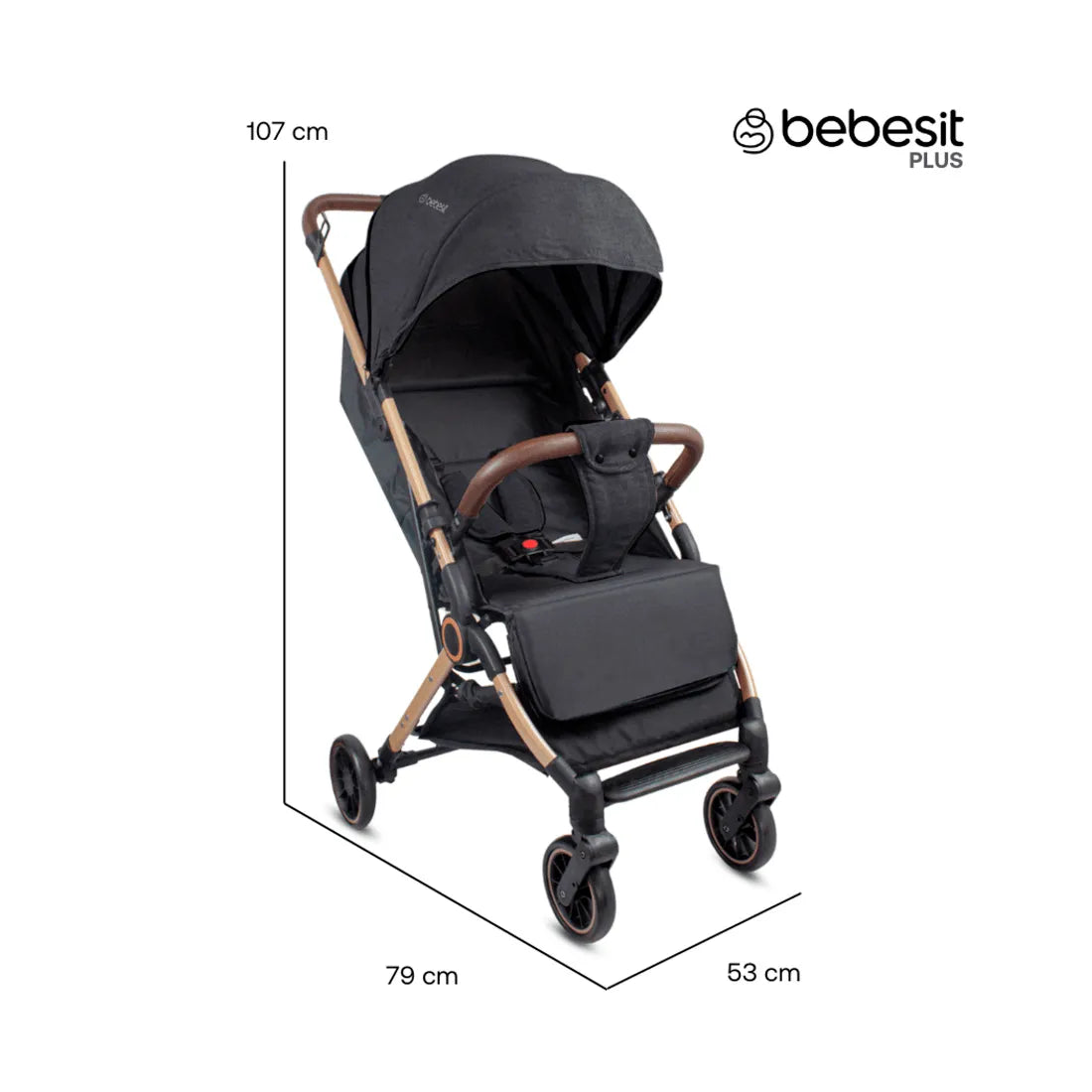 Coche para Bebé Compacto Micro Negro - Bebesit