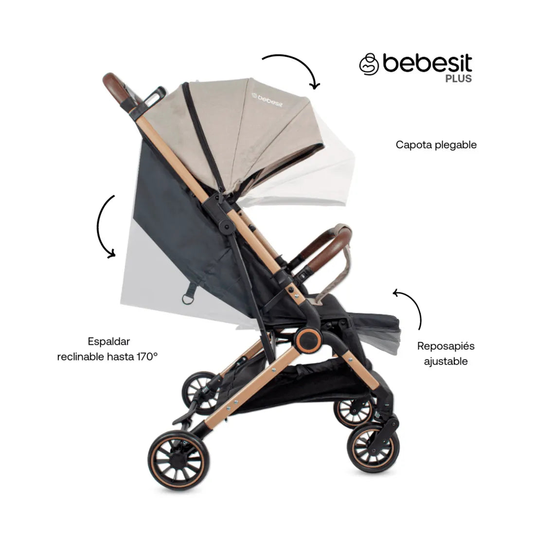 Coche para Bebé Compacto Micro Beige - Bebesit