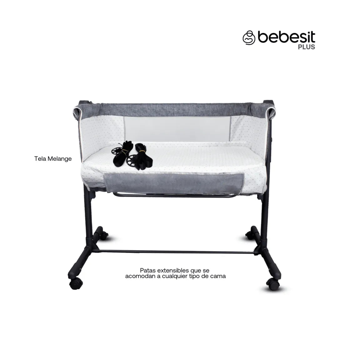 Cuna Colecho Side by Side Gris - Bebesit