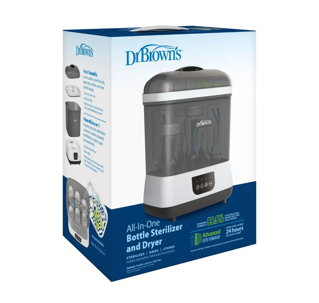 Esterilizador Secador de Accesorios y Teteros 2en1 Gris Dr Brown's