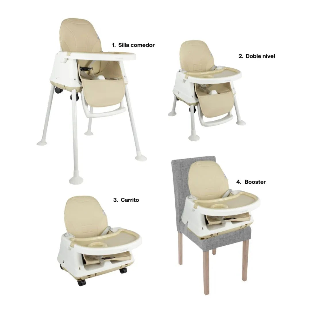 Silla Comedor 3 en 1 Smart Beige - Bebesit