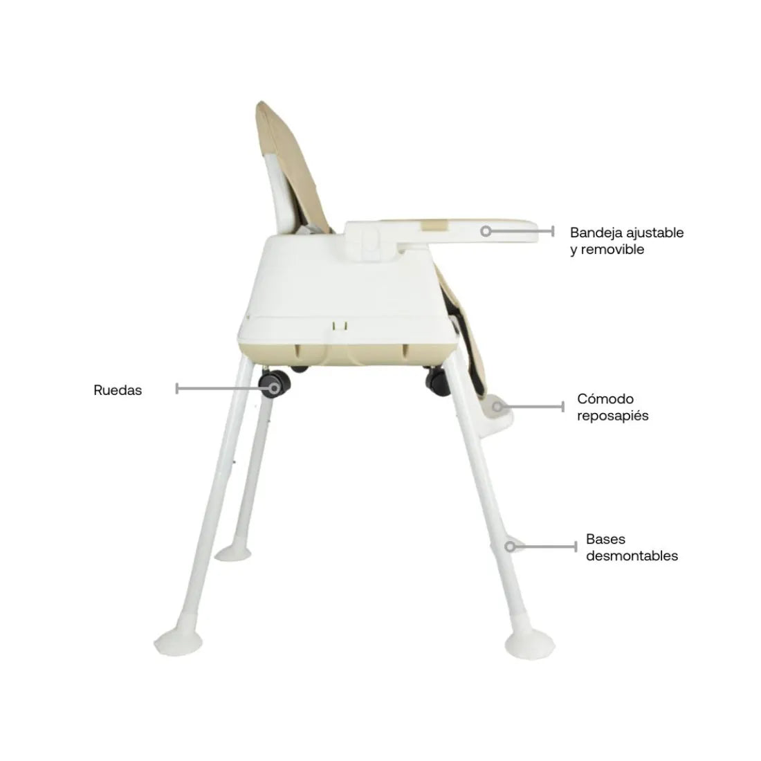 Silla Comedor 3 en 1 Smart Beige - Bebesit