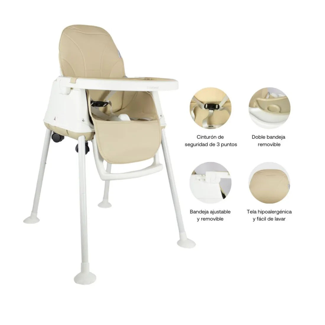 Silla Comedor 3 en 1 Smart Beige - Bebesit