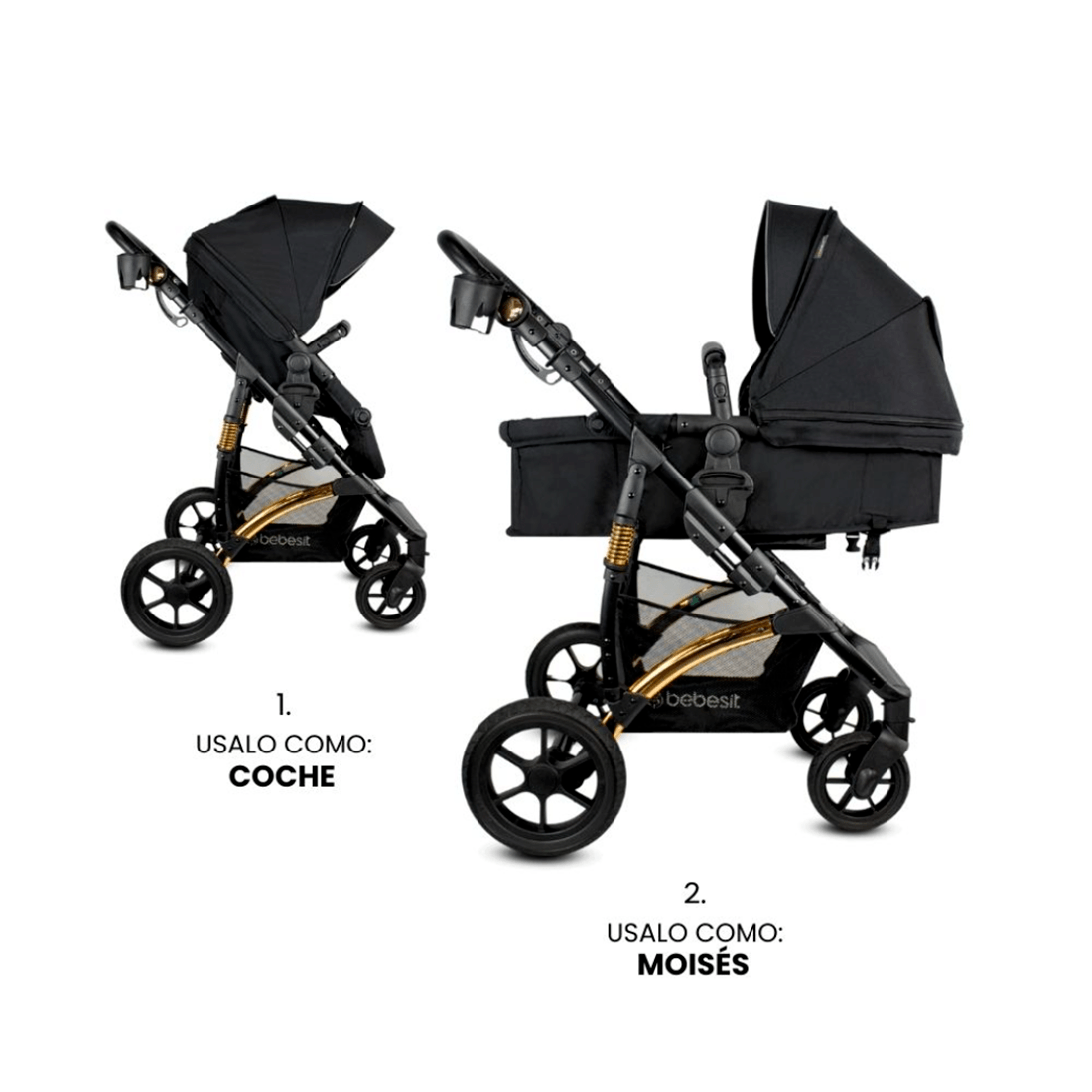 Coche de Bebé Spring Gold Black - Bebesit