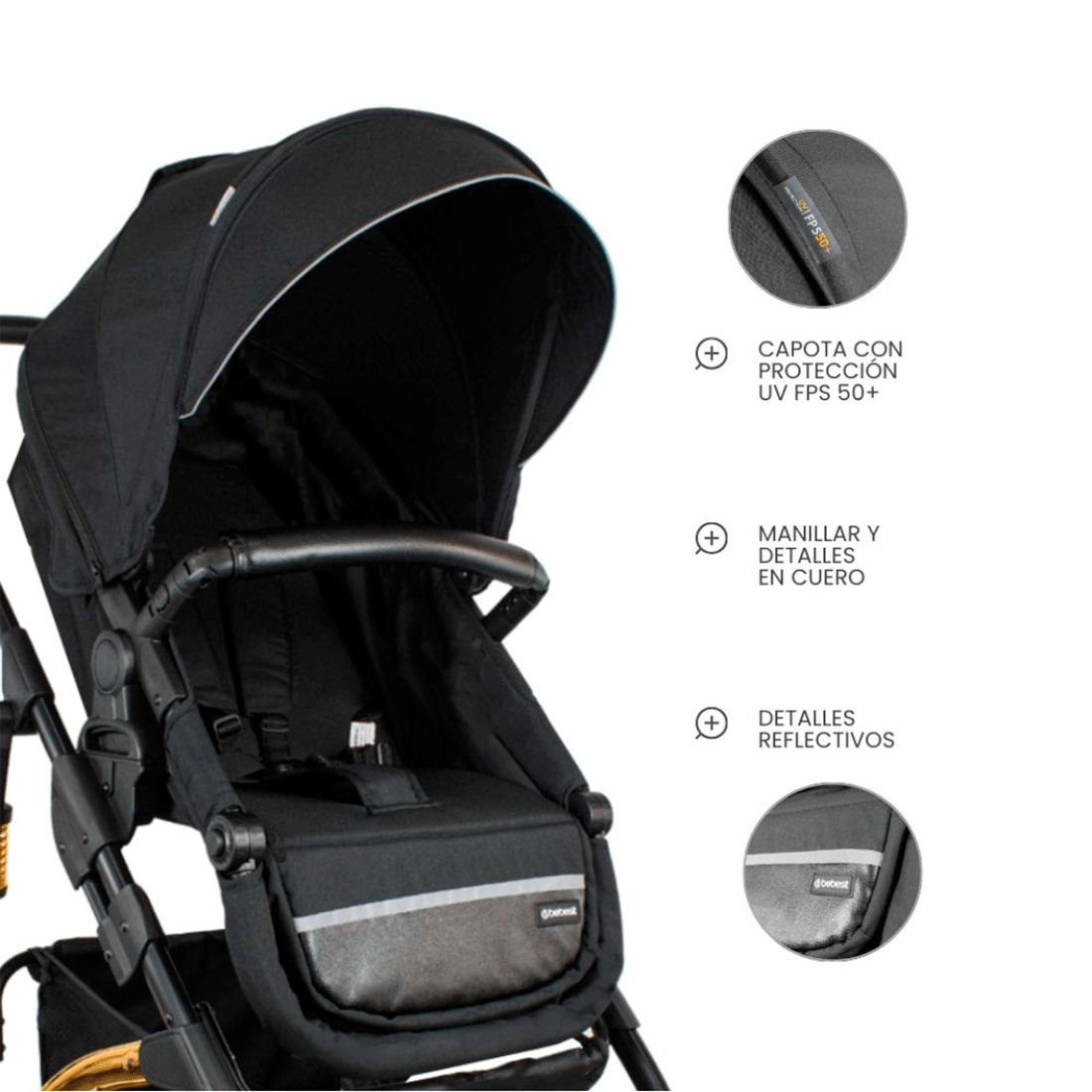 Coche de Bebé Spring Gold Black - Bebesit