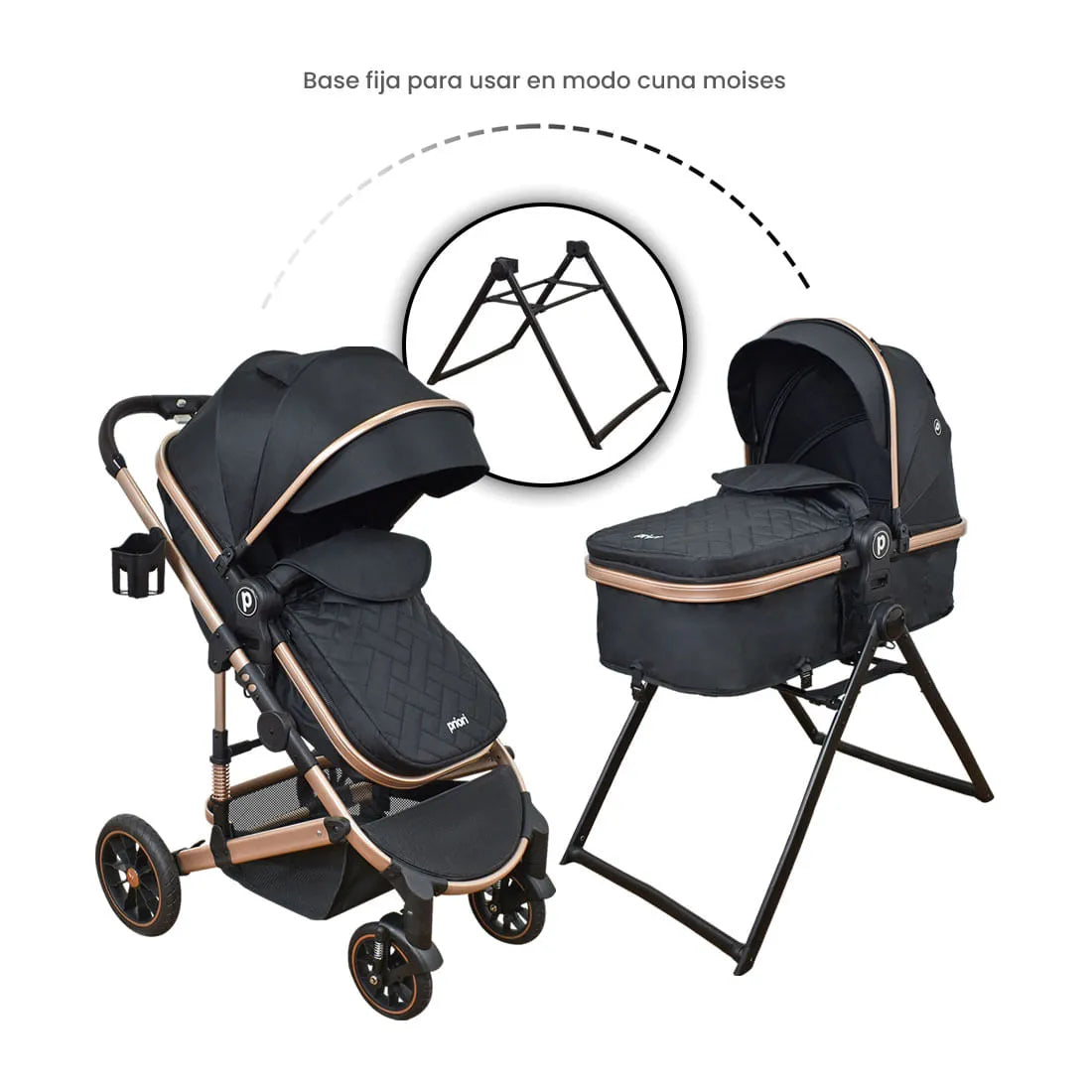 Coche para Bebé Travel System Moisés Cris Negro - Priori