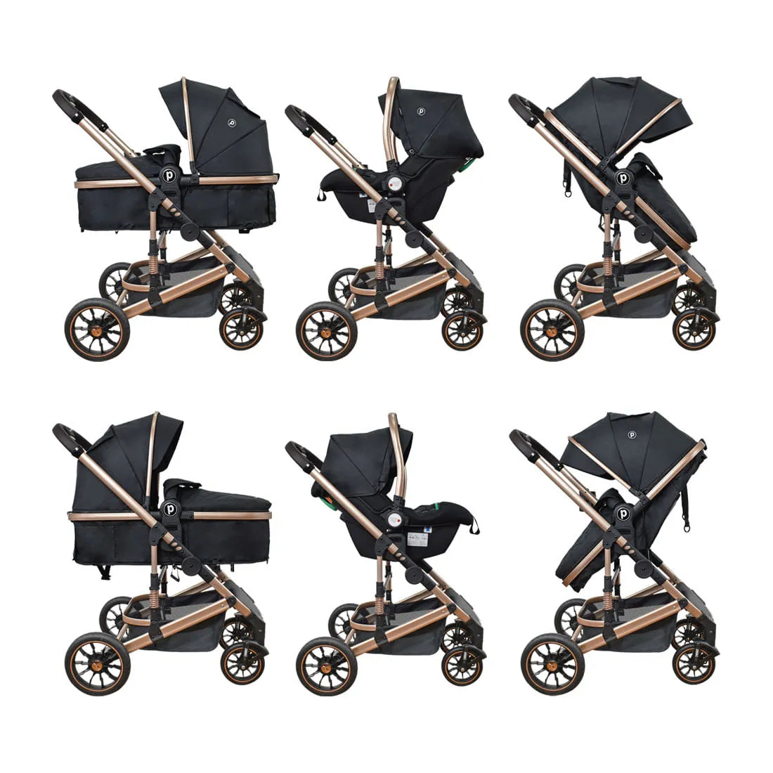 Coche para Bebé Travel System Moisés Cris Negro - Priori