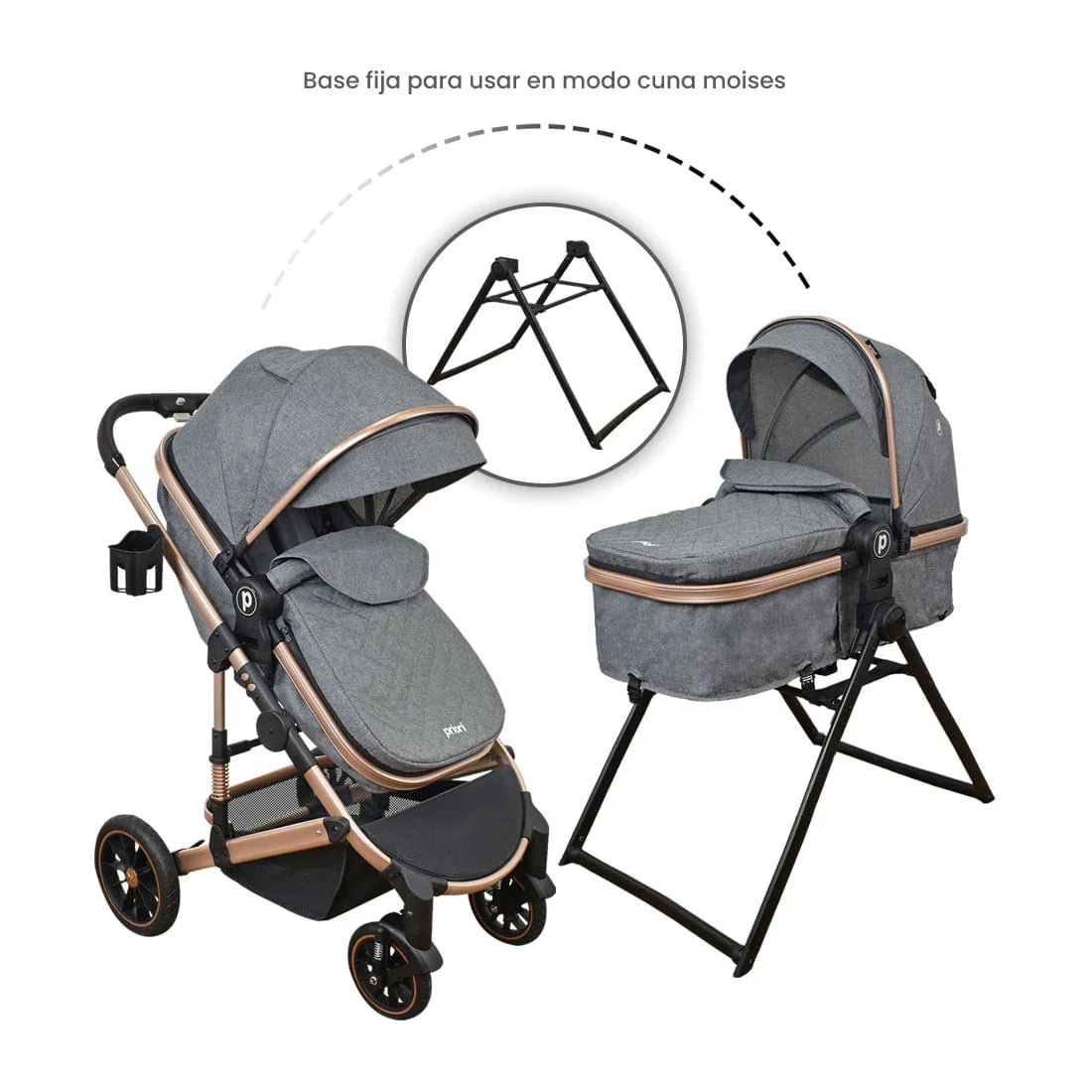 Coche para Bebé Travel System Moisés Cris Negro - Priori