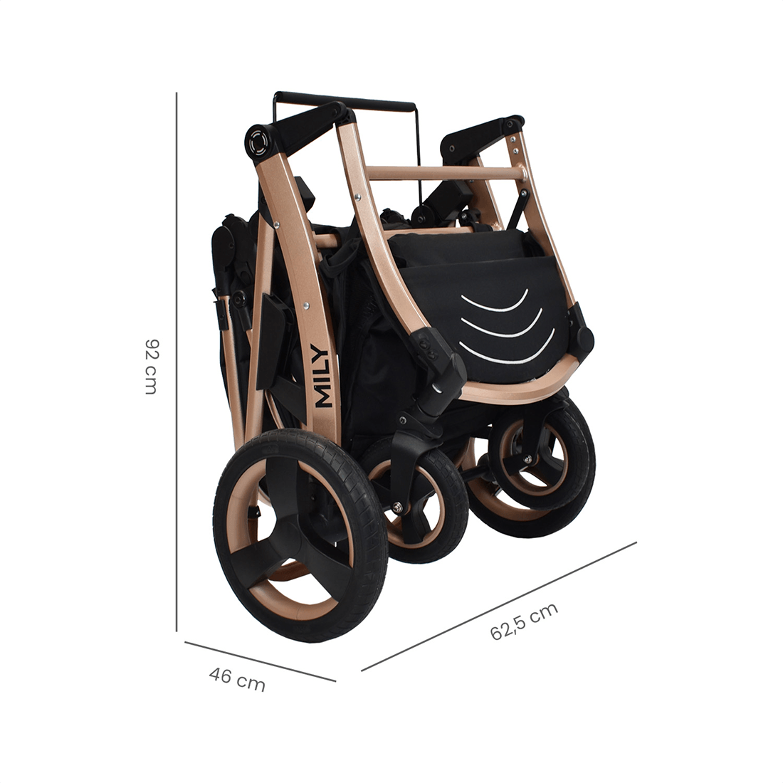 Coche Moisés para Bebé Compacto Mily Negro - Priori