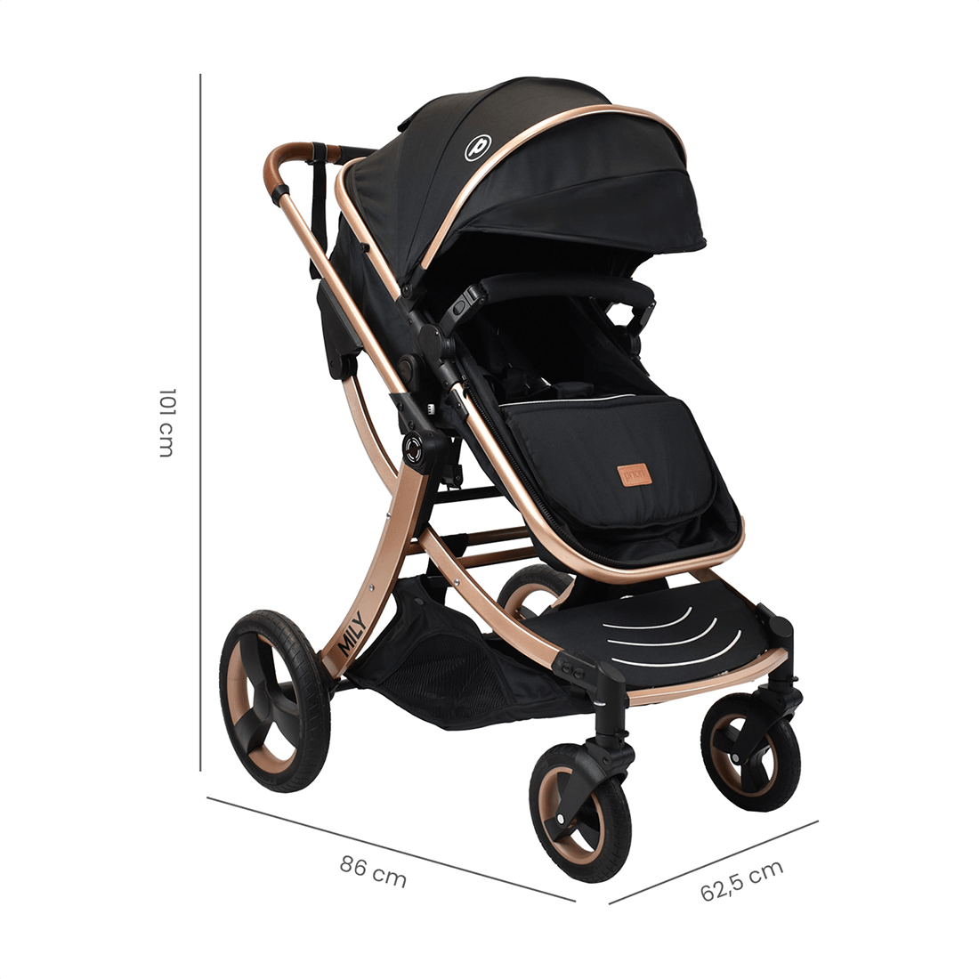 Coche Moisés para Bebé Compacto Mily Negro - Priori