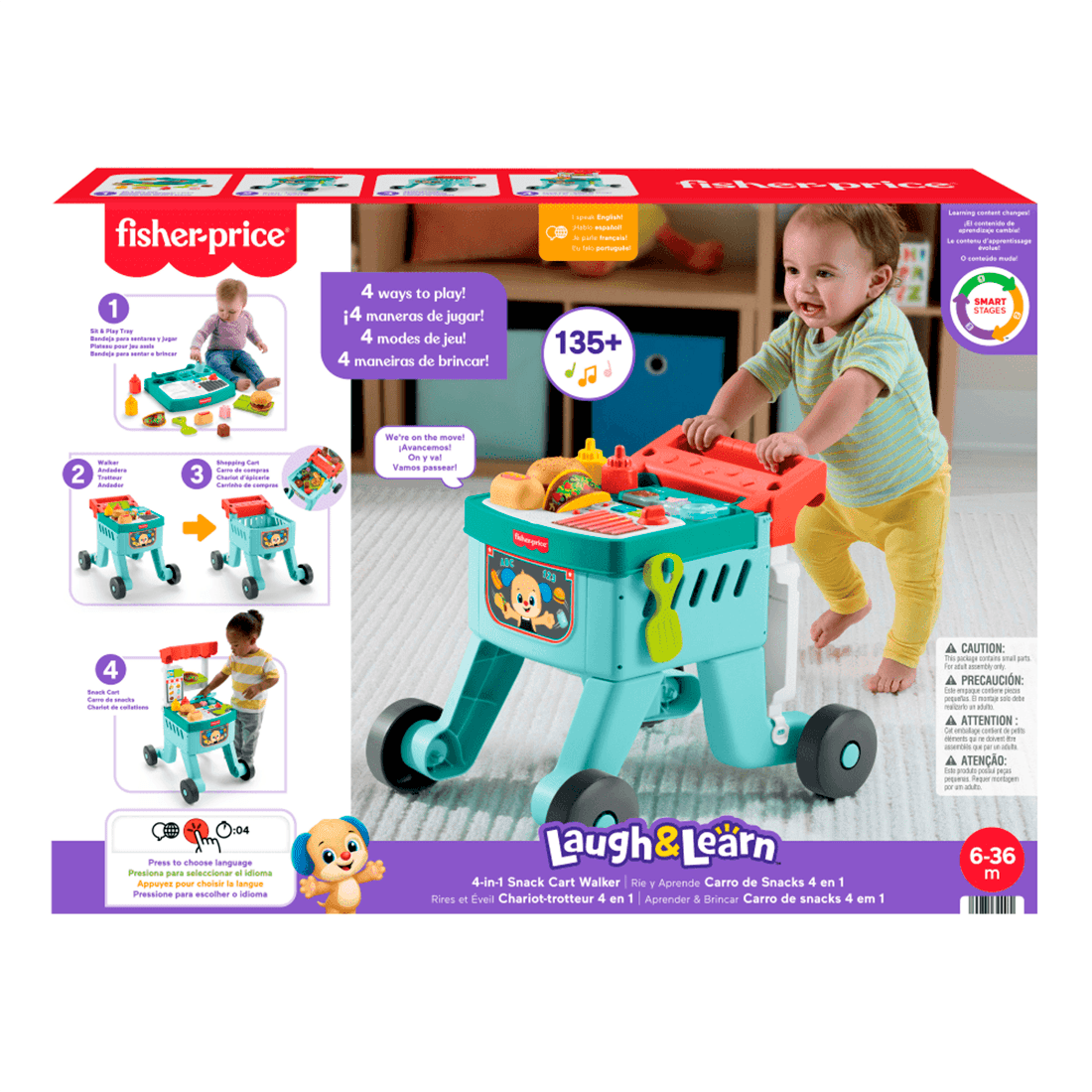 Andadera Aprende Conmigo Carro de Snacks 4 en 1 - Fisher Price