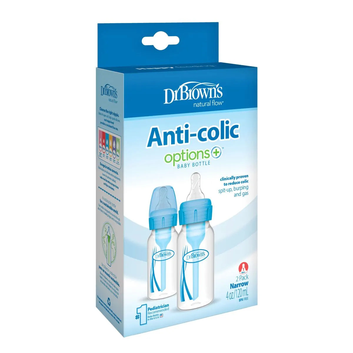 Set x 2 Teteros Estándar 4oz Options + Azul - Dr. Browns