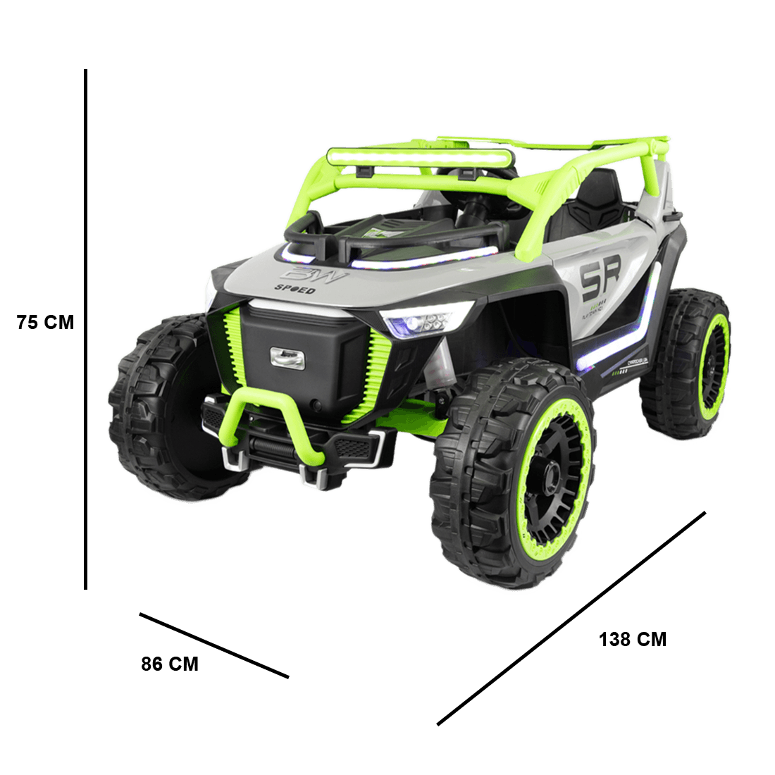Carro Montable Eléctrico Todoterreno Starlight Verde 12V - Prinsel