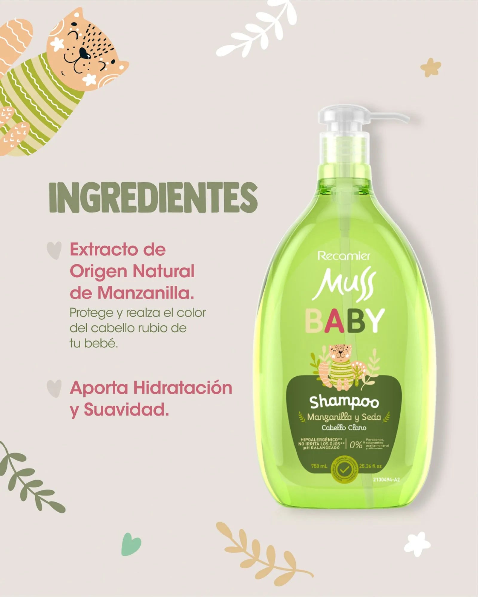 Shampoo Muss Baby Manzanilla 750 mL
