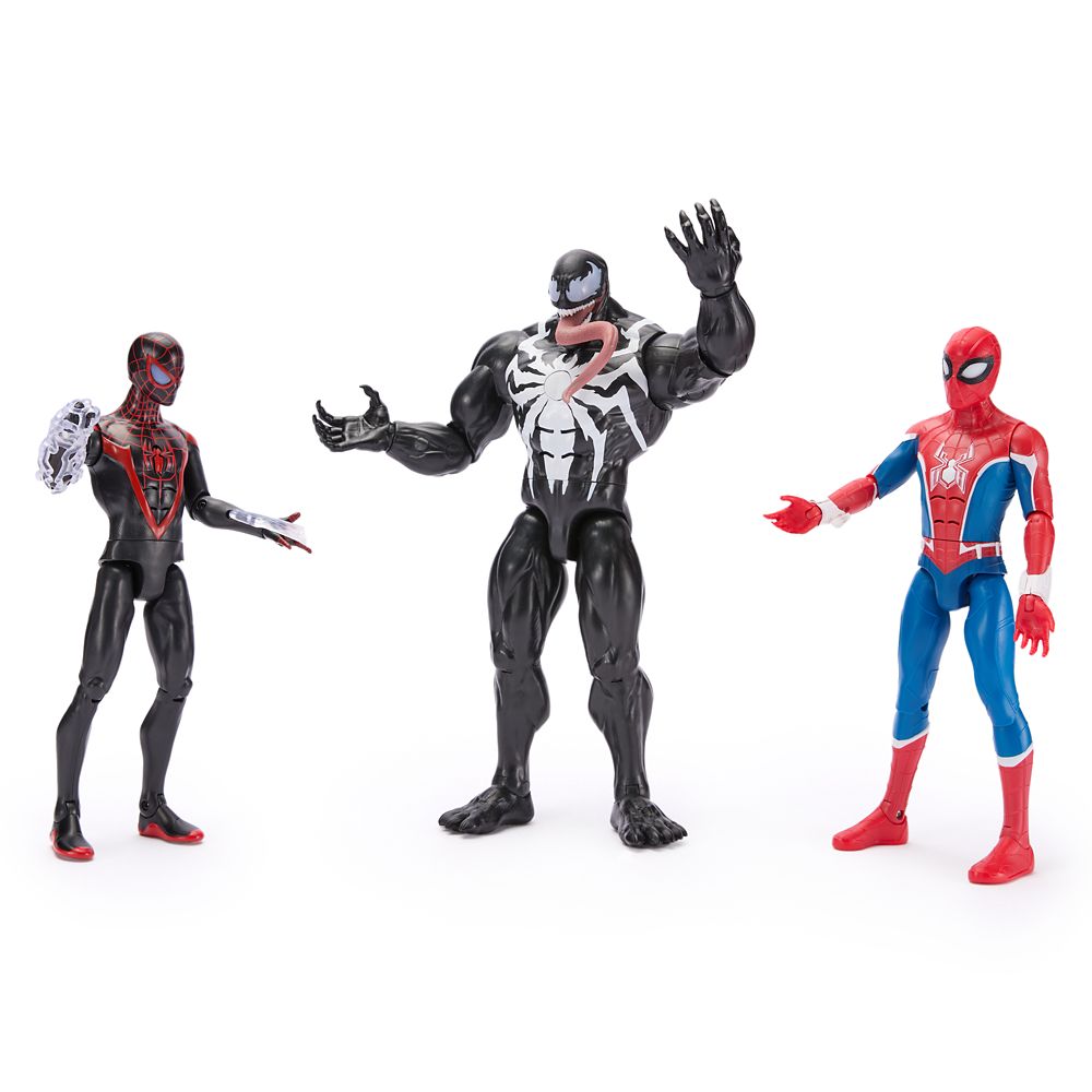 Set de Figuras de Acción Parlantes de Spider-Man, Venom y Miles Morales – Marvel Power Icons