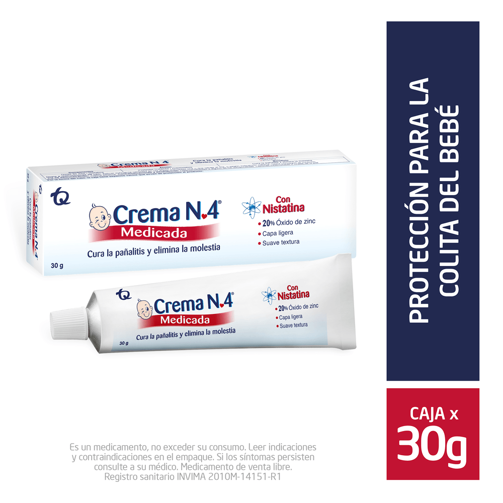 Crema N°4 Antipañalitis Medicada tubo 30 g