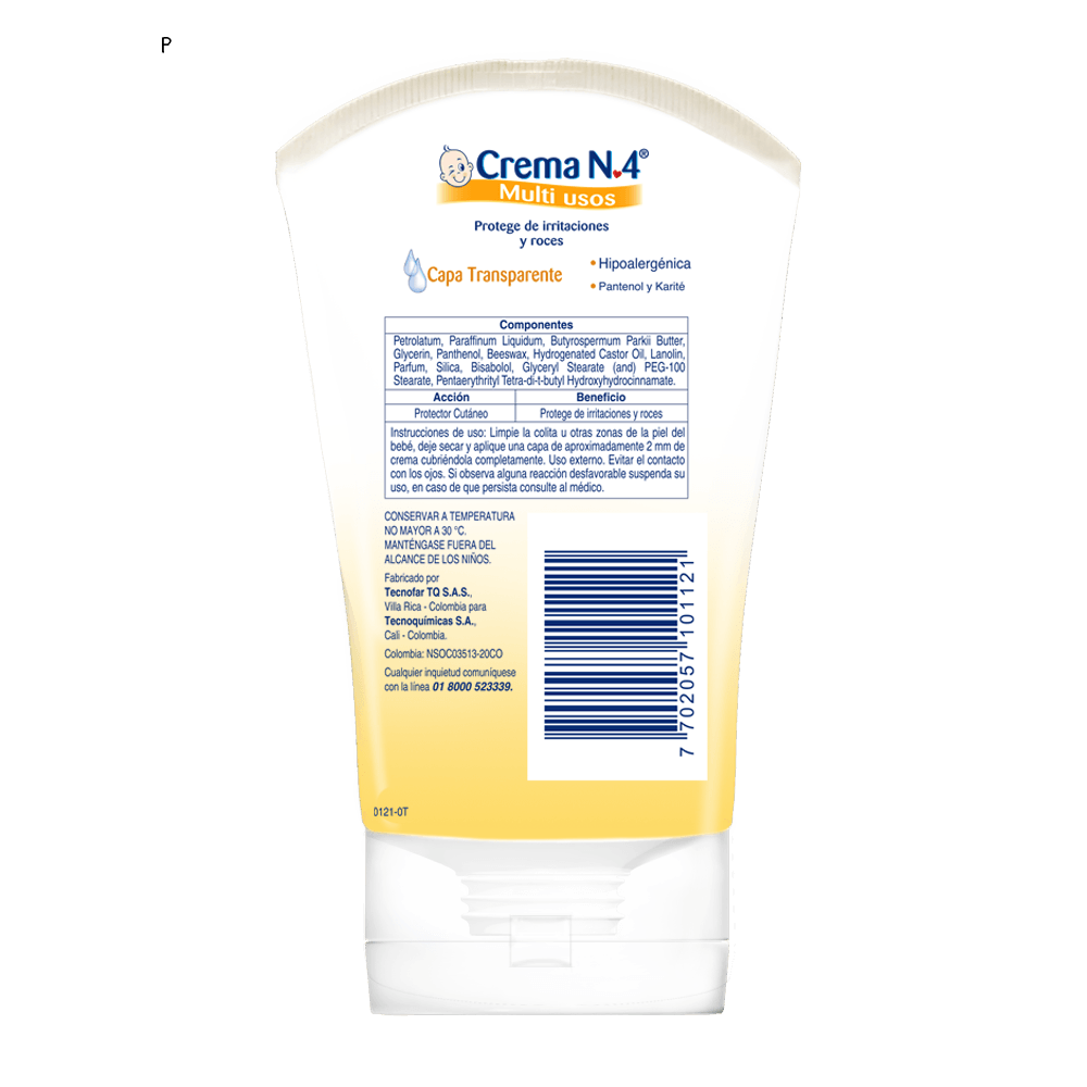 Crema N°4 Antipañalitis Multiusos tubo 90 g