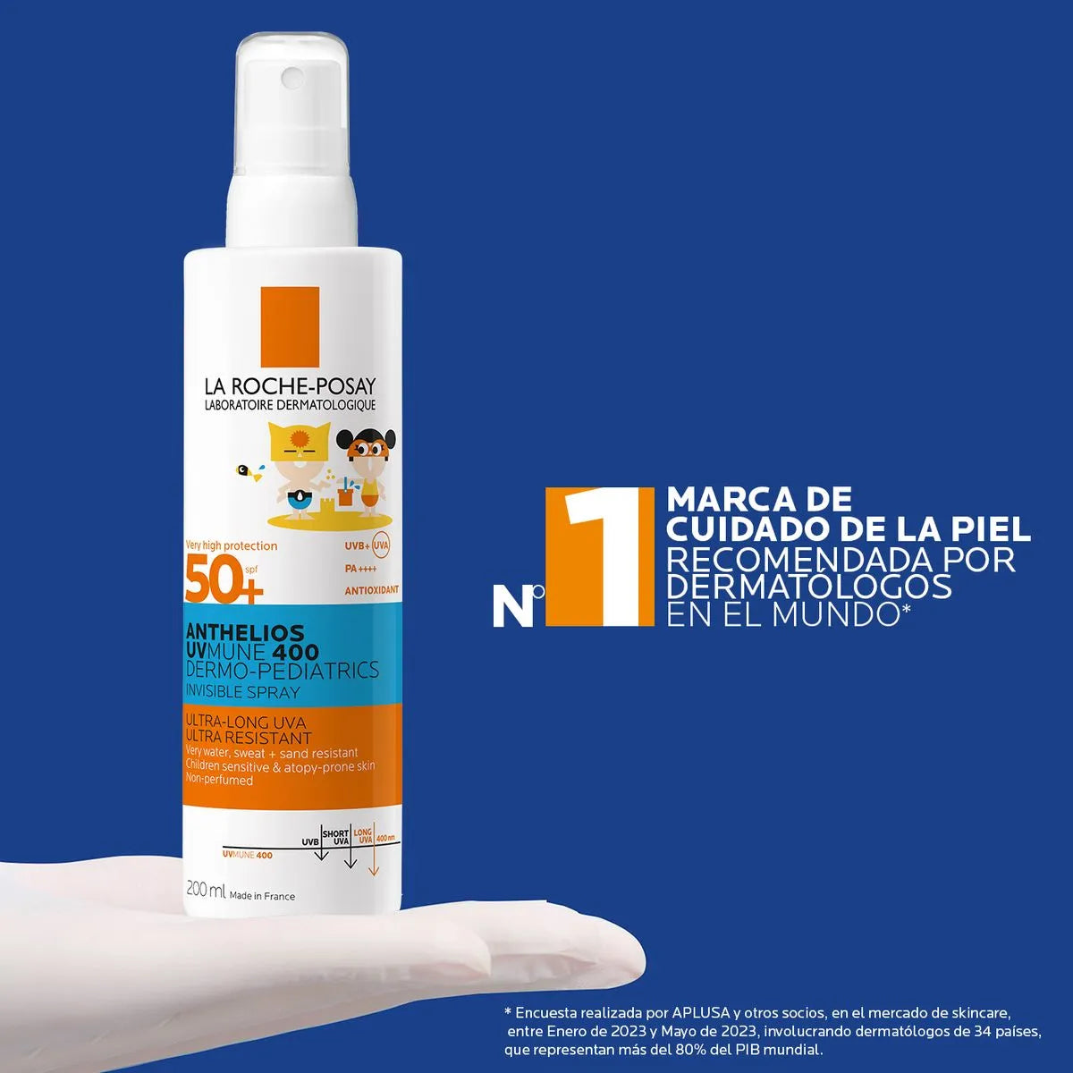 Anthelios UvMune 400 Dermopediátrico spray invisible SPF 50+ 200 mL – La Roche-Posay