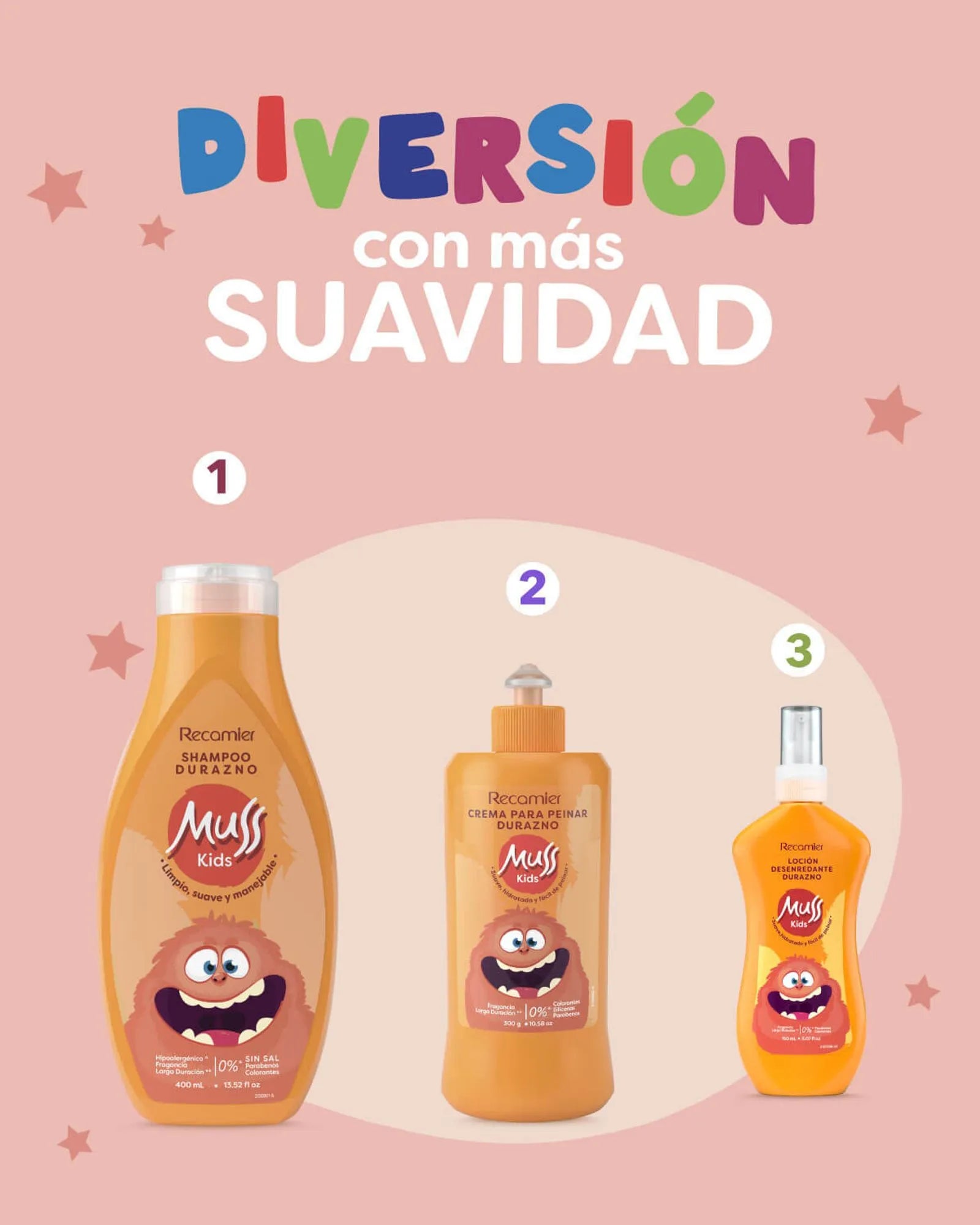Shampoo Durazno Muss Kids 400 mL