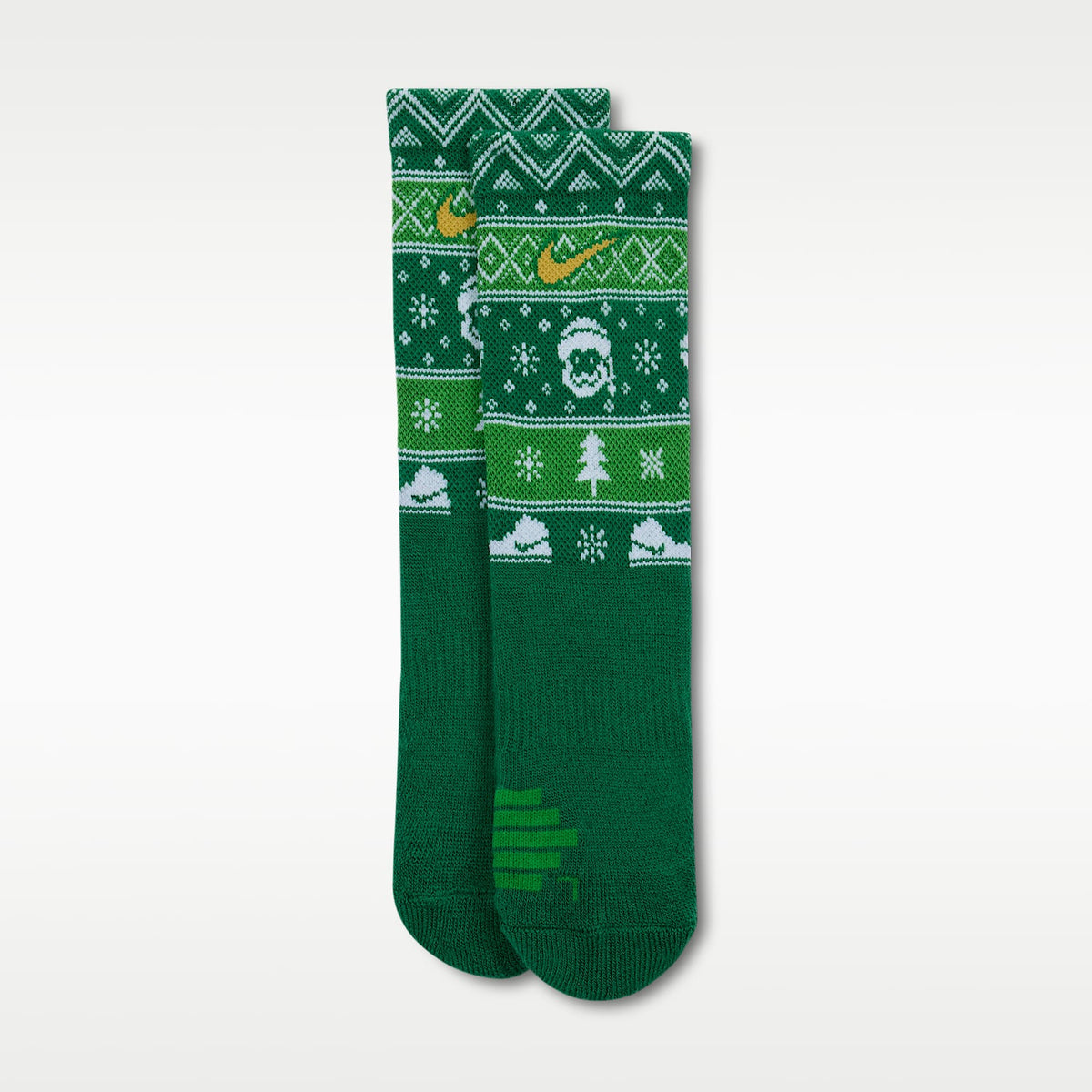 Calcetas Dri-FIT Holiday Elite para niños talla pequeña Nike – Verde – vista 2