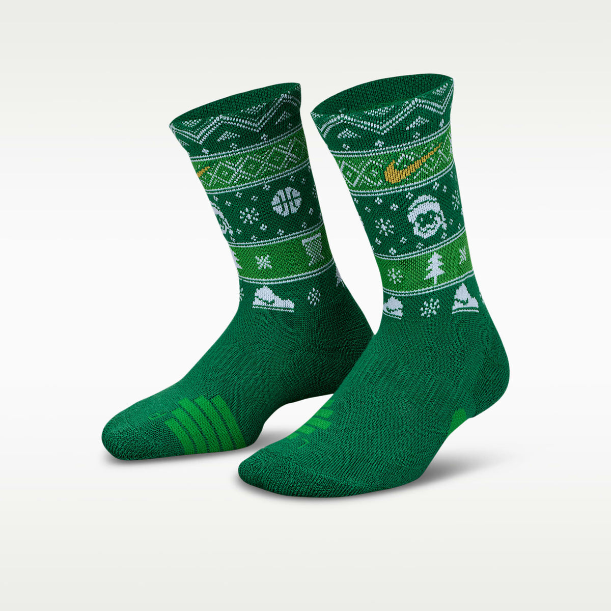 Calcetas Dri-FIT Holiday Elite para niños talla pequeña Nike – Verde – vista 1