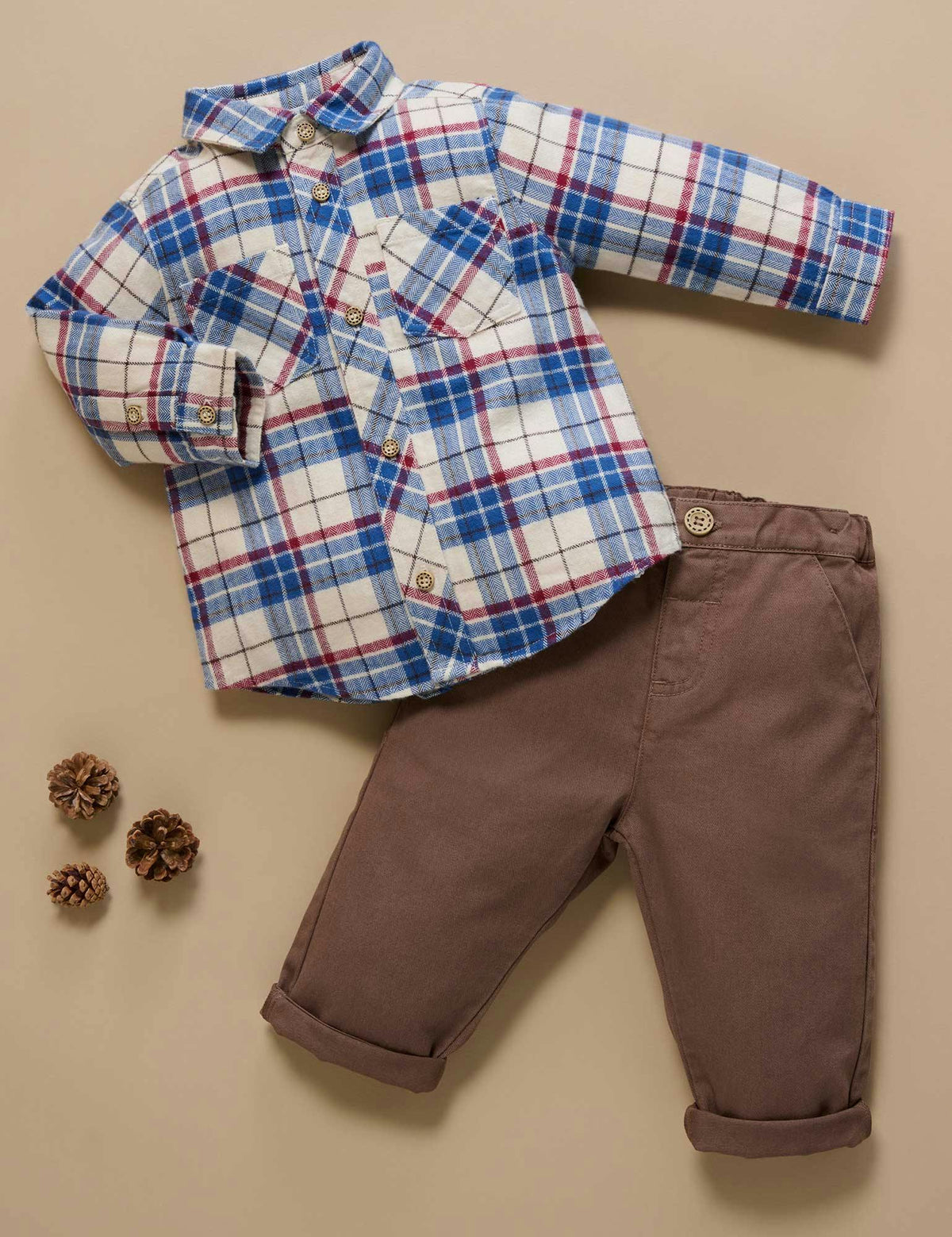 Pantalón Chino Clásico Purebaby Oak para Bebé y Niño