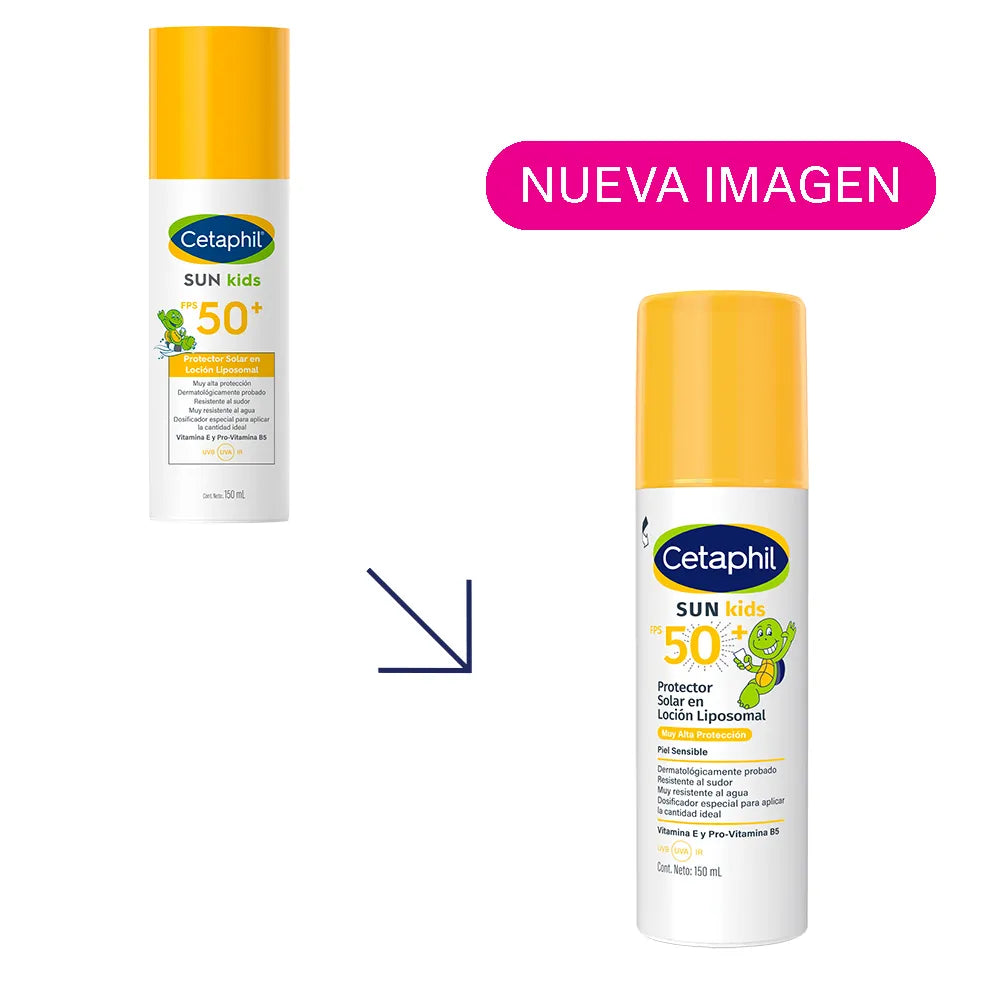 Protector solar Sun Kids FPS 50+ – Cetaphil 150 mL