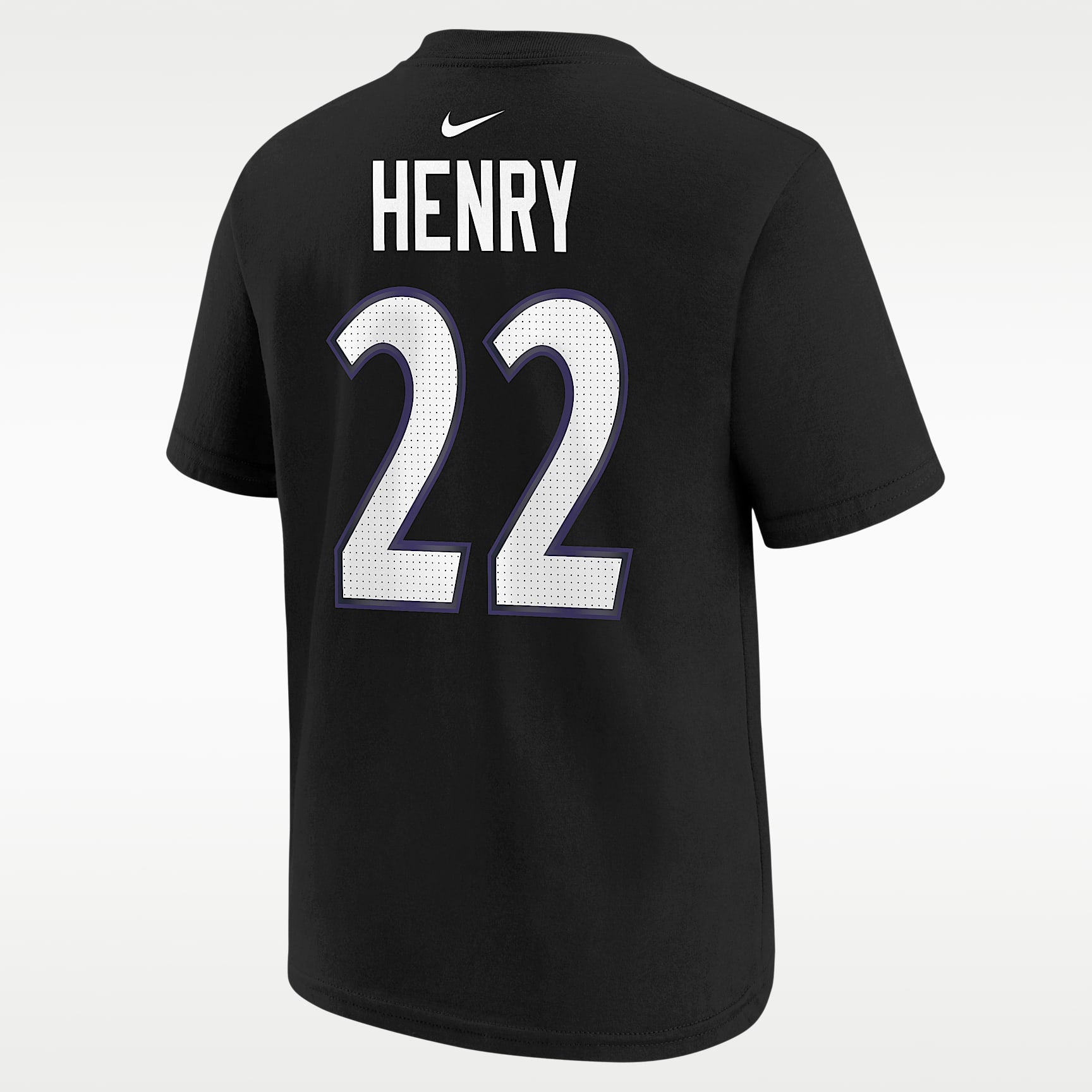 Playera de manga corta para niños talla grande Derrick Henry Baltimore Ravens – Negro – vista 2
