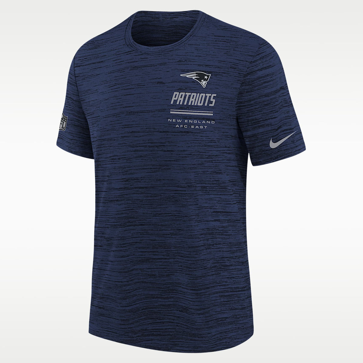 Playera Nike Dri-FIT de la NFL para niños talla grande New England Patriots Sideline Team Issue Velocity – Azul marino – vista 1