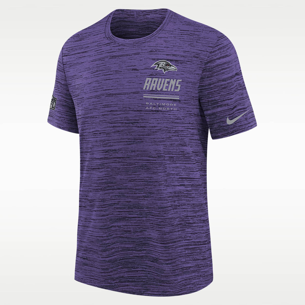 Playera Nike Dri-FIT de la NFL para niños talla grande Baltimore Ravens Sideline Team Issue Velocity – Morado – vista 1