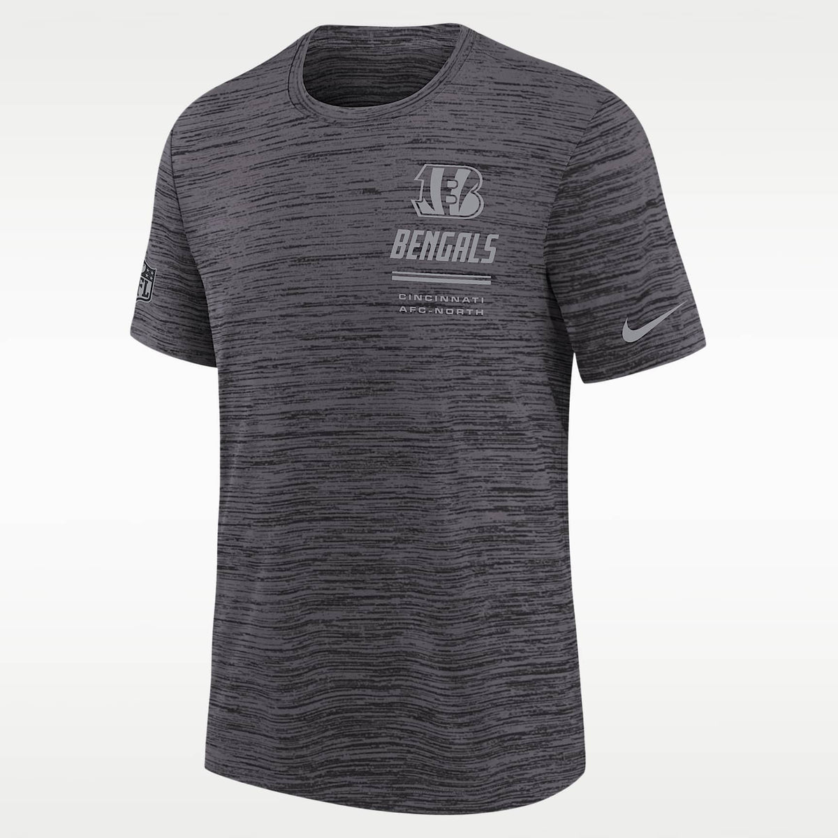 Playera Nike Dri-FIT de la NFL para niños talla grande Cincinnati Bengals Sideline Team Issue Velocity – Negro – vista 1