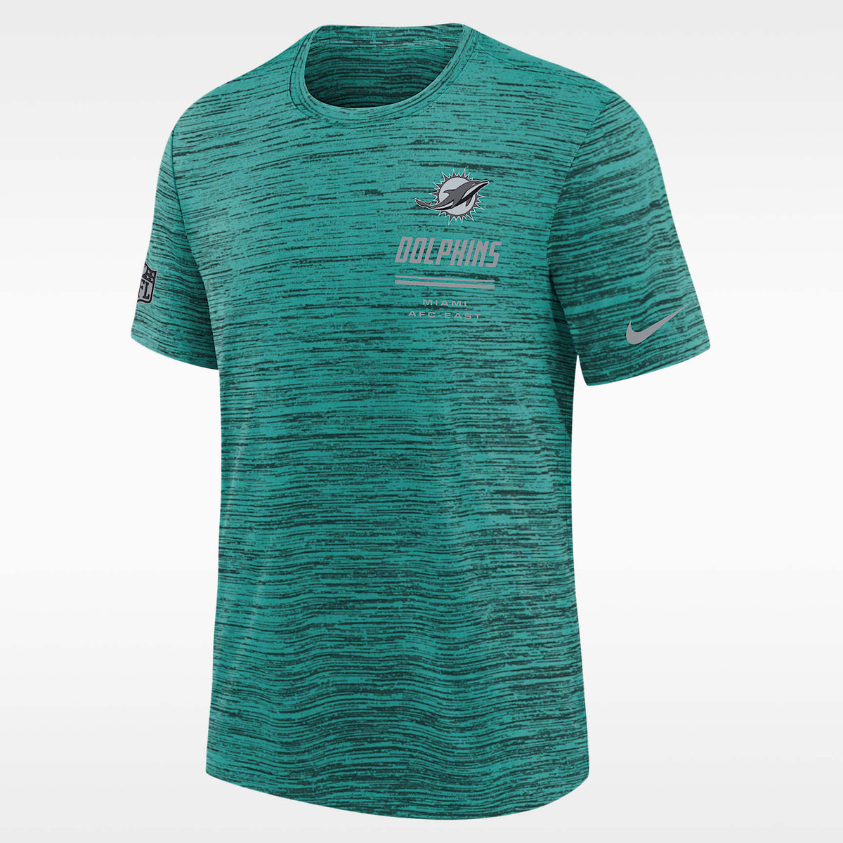 Playera Nike Dri-FIT de la NFL para niños talla grande Miami Dolphins Sideline Team Issue Velocity – Agua – vista 1