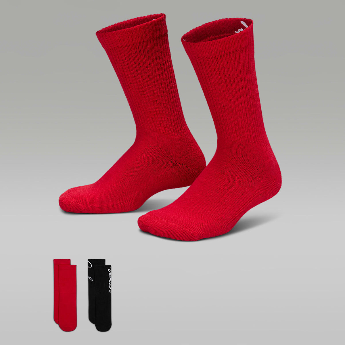 Medias calcetas de malla Sparkle para niños talla grande (2 pares) Jordan – Rojo gimnasio – vista 1