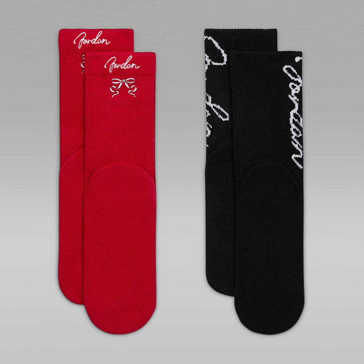 Medias calcetas de malla Sparkle para niños talla grande (2 pares) Jordan – Rojo gimnasio – vista 3
