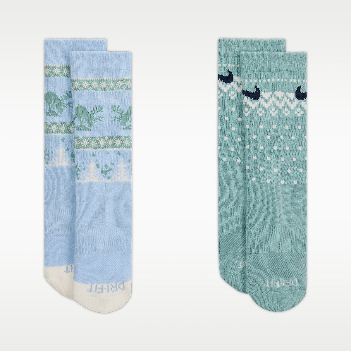 Calcetas Dri-FIT Fairisle para niños talla pequeña (2 pares) Nike – Azul militar claro – vista 2