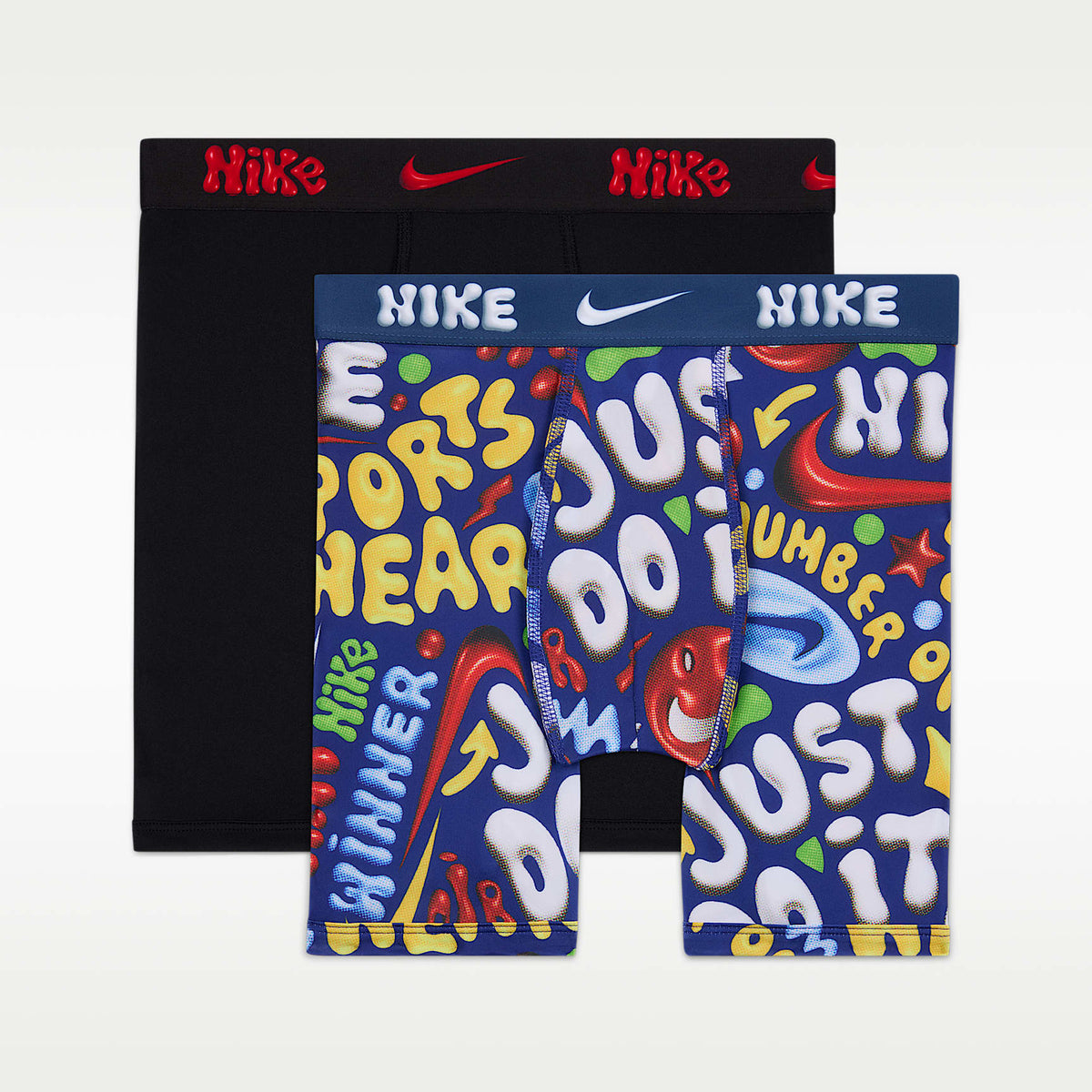 Ropa interior larga estampada Dri-FIT para niños talla grande (paquete de 2) Nike – Azul marino medianoche – vista 1