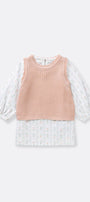 Conjunto de vestido y chaleco para bebé niña