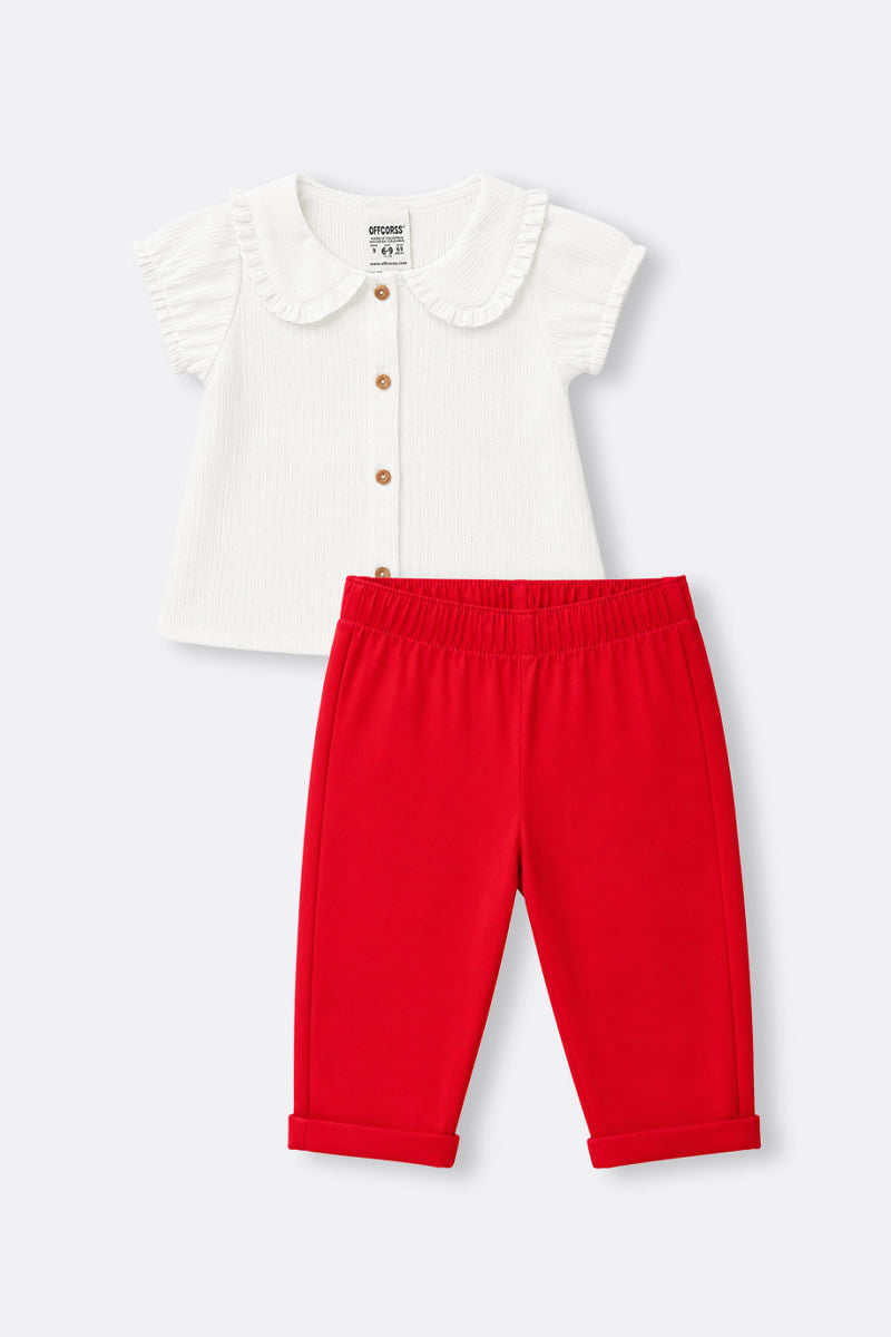 Conjunto 2 Piezas OFFCORSS Camisa y Pantalón para Bebé Niña
