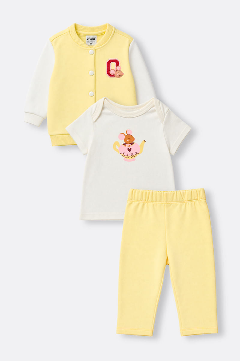 Conjunto 3 Piezas OFFCORSS para Bebé Niña