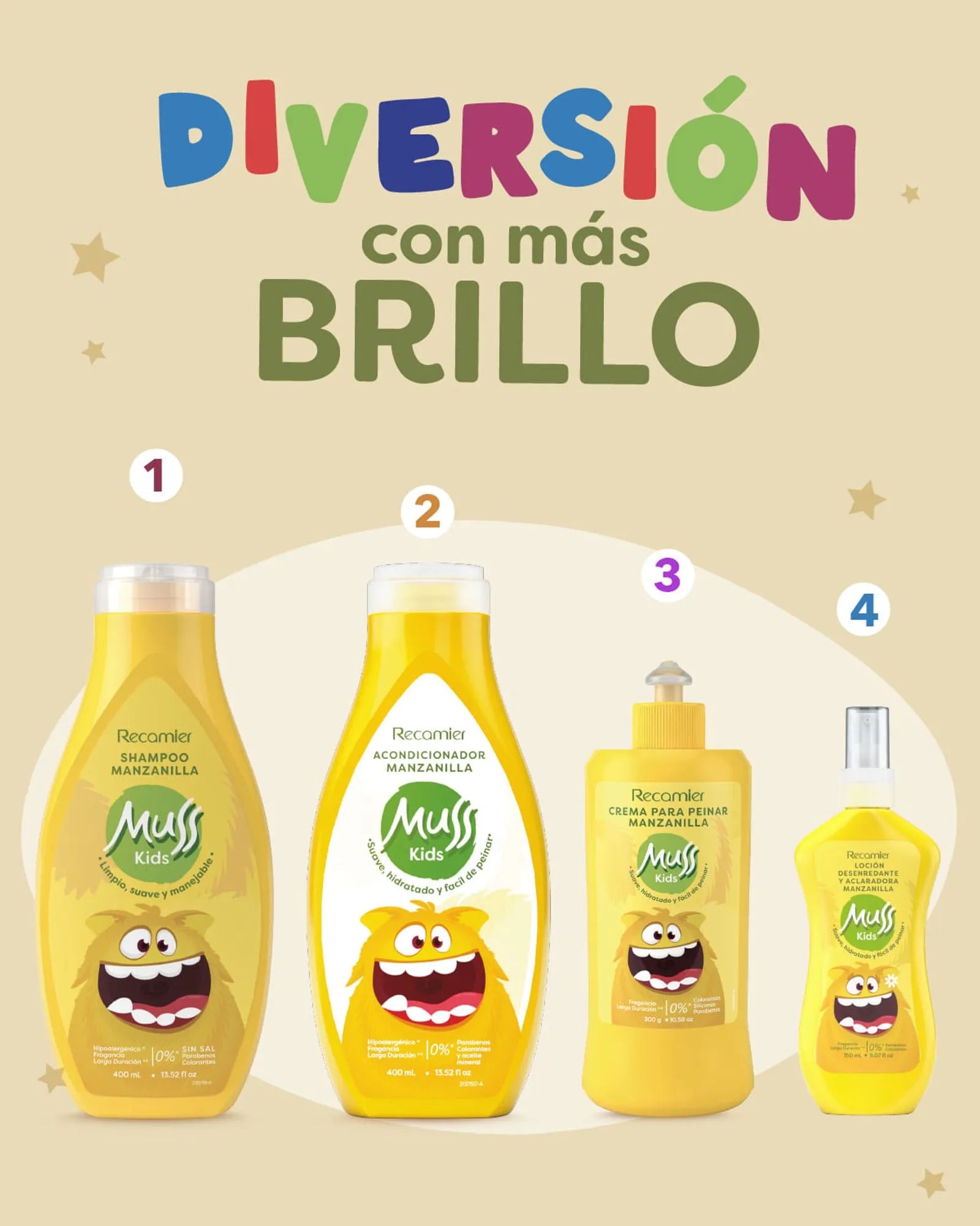 Acondicionador Manzanilla Muss Kids 400 mL