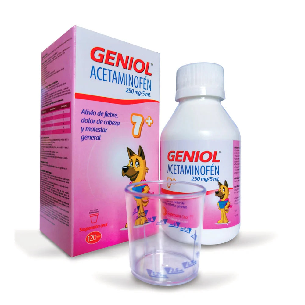Geniol Niños 7+ Suspensión Oral 250 mg / 5ml Frasco X 120mL