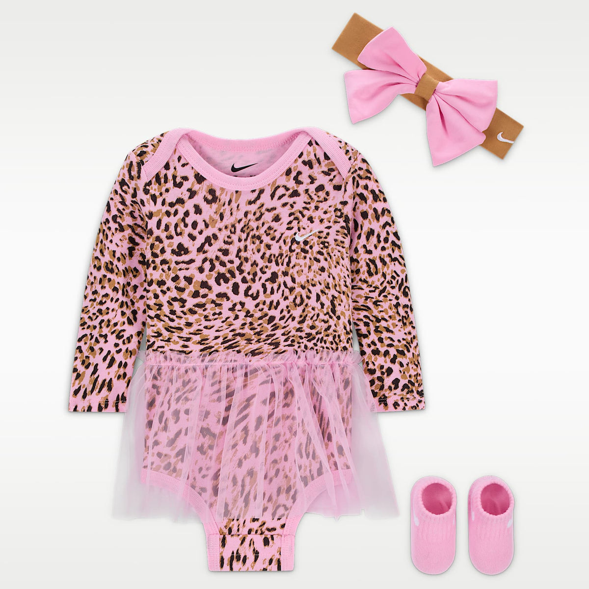 Conjunto de 3 piezas Surranimal para bebé (6-12 meses) Nike – Rosa amanecer – vista 1