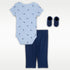 Conjunto de tres piezas de body y pants tipo waffle para bebé Nike (0 a 9 meses) – Azul marino medianoche – vista 2
