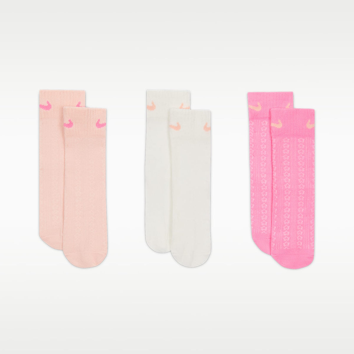 Calcetines Easy Breezy Pointelle para niños (3 pares) Nike – Naranja ártico – vista 2