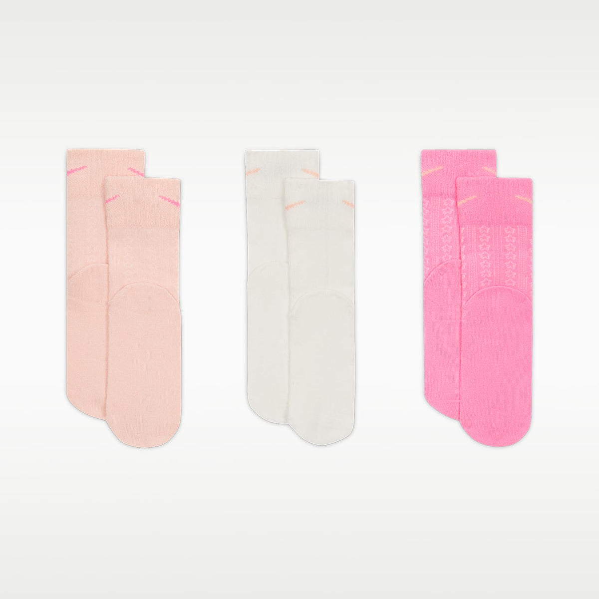 Calcetines Easy Breezy Pointelle para niños (3 pares) Nike – Naranja ártico – vista 3