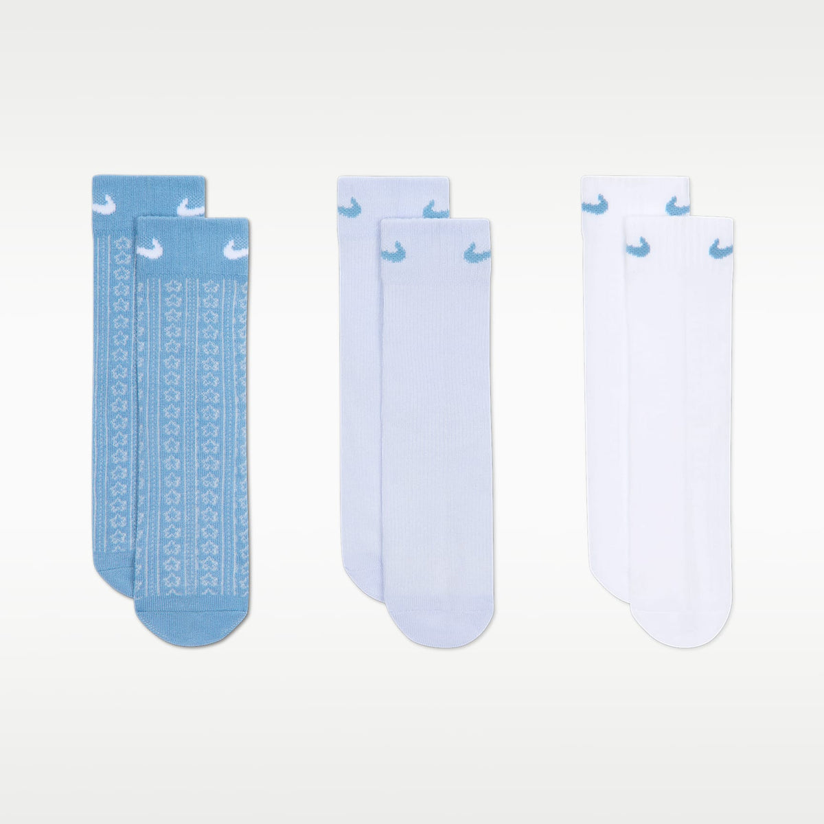 Calcetines Easy Breezy Pointelle para niños (3 pares) Nike – Azul de trabajo – vista 2